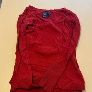 American Eagle Women's Red Long Sleeve Top